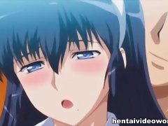 Huge anime cumshot for big titted school girl