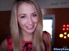 Cockhungry gloryhole babe sucking dick